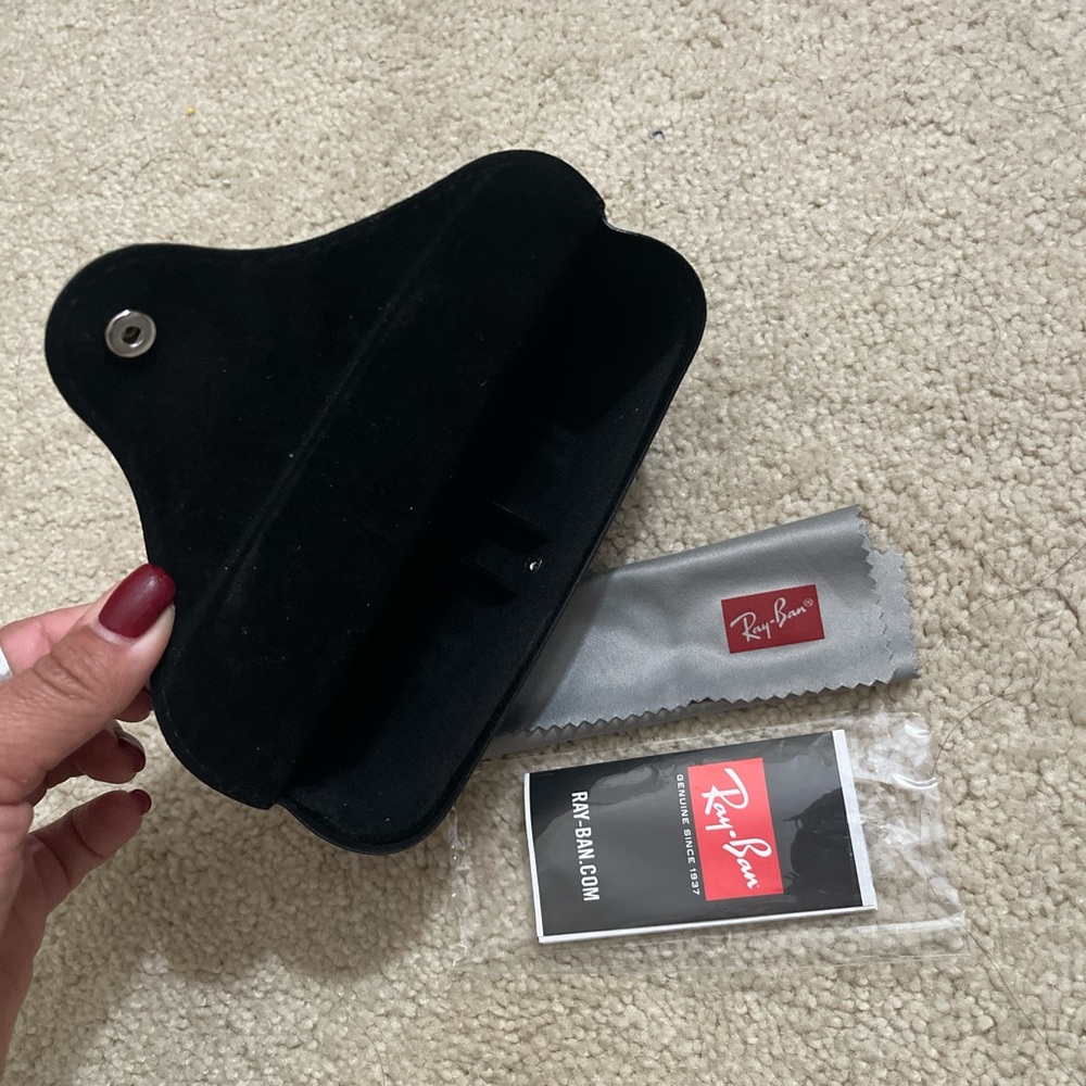 Ray-Ban Black Sunglasses Holder with Gray Cloth
